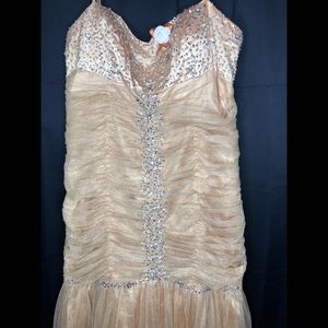 Plus size gold dress